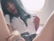 Asian Girl Masturbating On The Plane