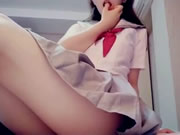 Asian JK Skirt Masturbation