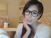 Korean Glasses Girl On Webcam
